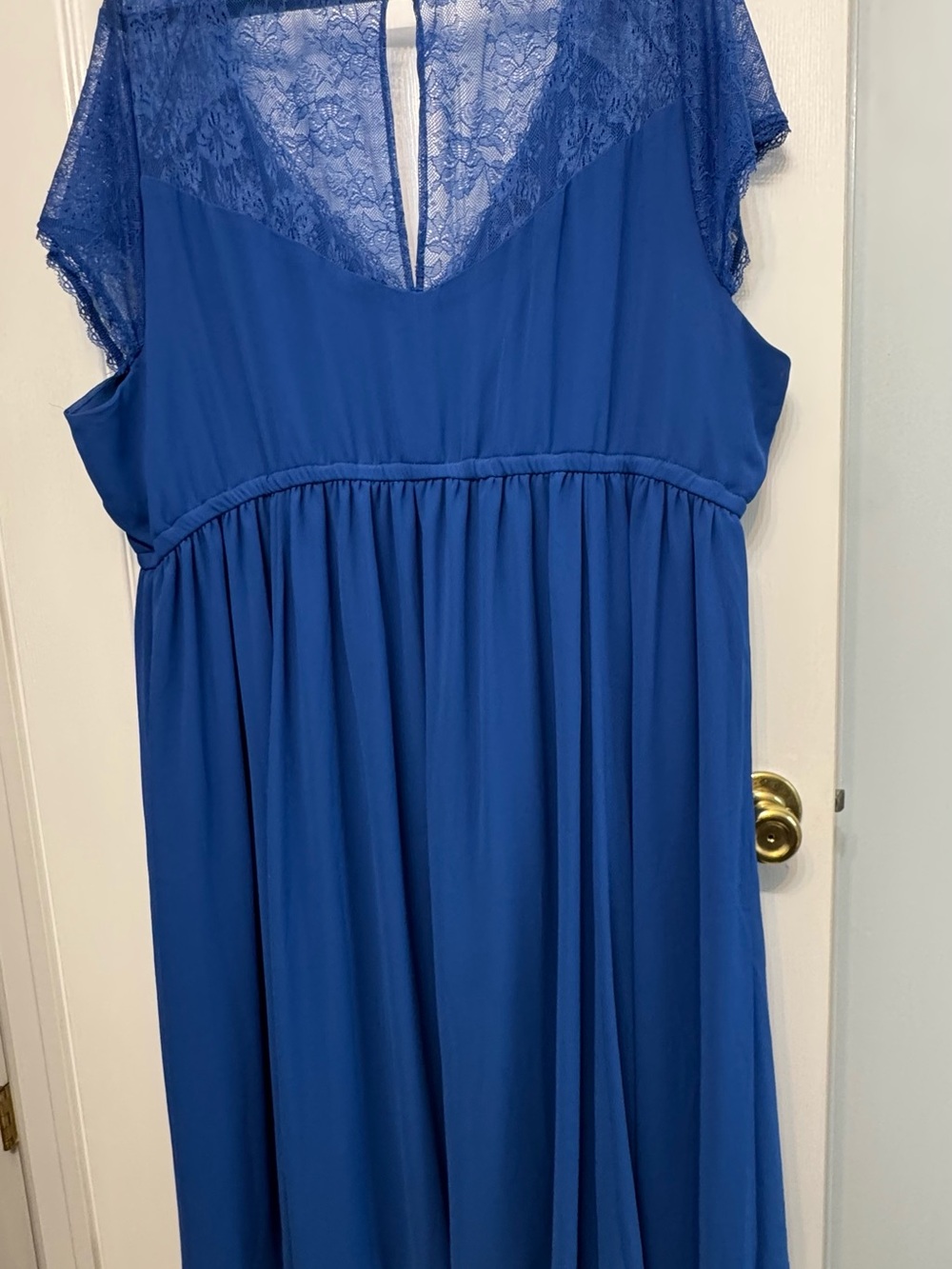 Torrid Blue Lace Yoke Chiffon Midi Dress - Picture 8 of 8